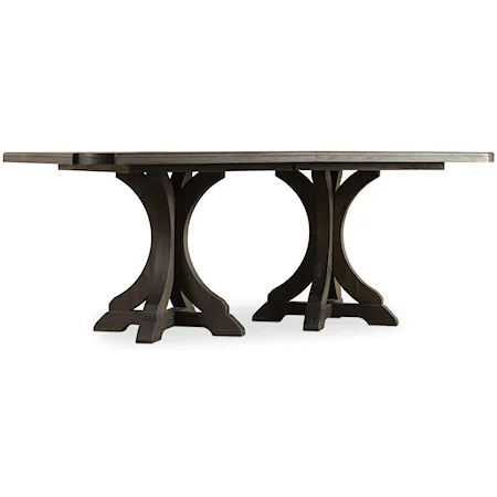 Rectangle Pedestal Dining Table with 2 20 Inch Leaves